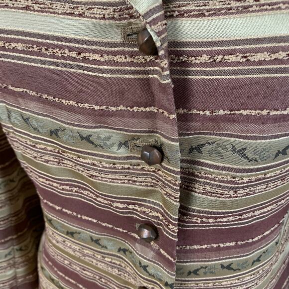 Vintage Kasper 6P Brocade Jaquard Blazer Jacket Career Fall Colors Thanksgiving - Picture 6 of 11